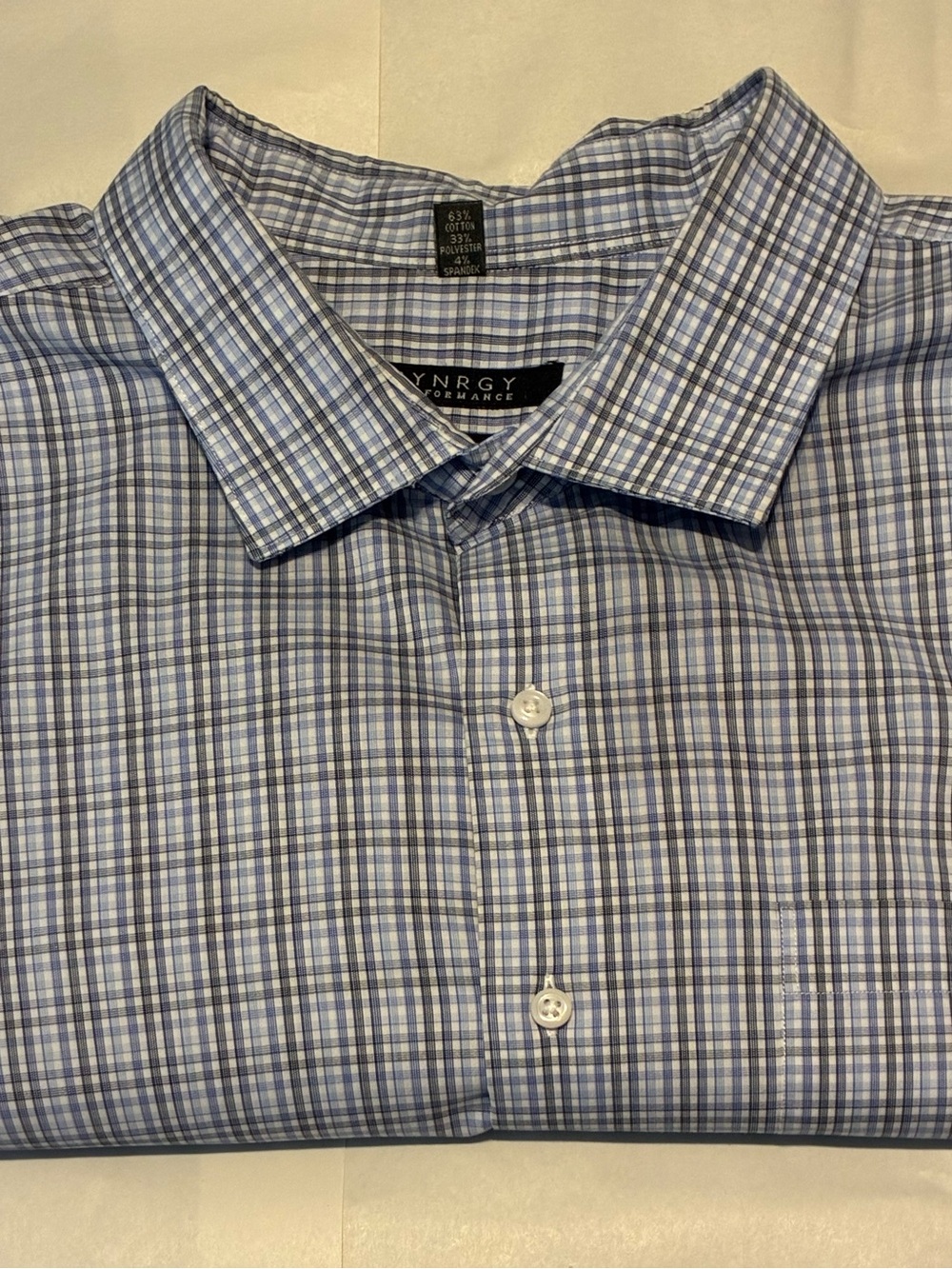 Mens SYNRGY shirt  - Blue Plaid